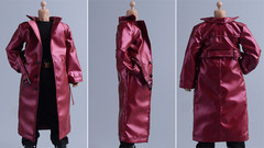 1/12 Scale Male Soldiers Clothes British Style Shiny Fabric Trench Coat Overcoat