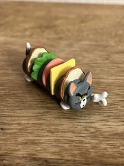 Tom The Cat In Sandwhich Tom & Jerry Tv Show 1”T -2” L Figure Solid PVC Rare Toy