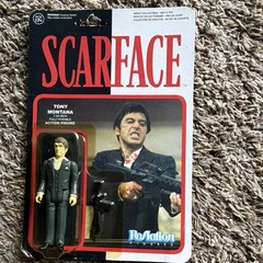 Funko ReAction Figures Scarface Tony Montana 3.75in Fully Poseable Figure Gun