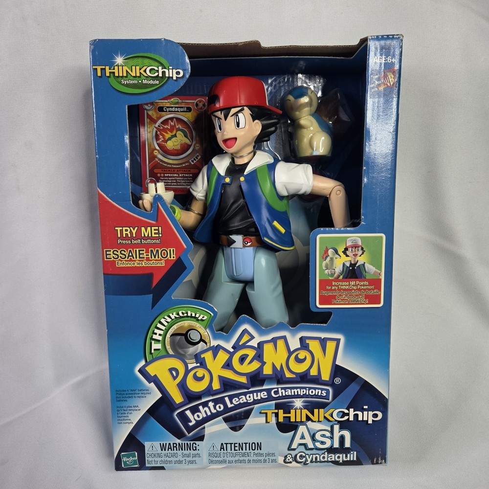 Pokemon Thinkcap Ash Ketchum Hasbro 12” Vintage Action Figure & Card TCG