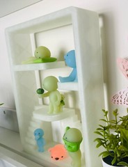 Smiski House Glow in the Dark Display | Mini Figure Room Shelf | Bonus Glow Pet