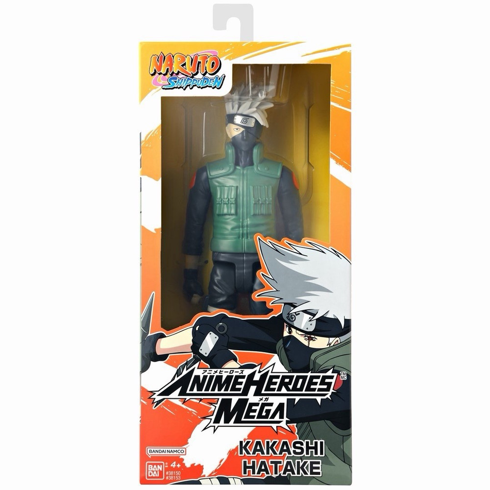 Bandai Anime Heroes Mega Naruto Shippuden Kakashi Hatake Action Figure 4+