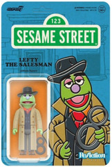 NEW Super7 Sesame Street LEFTY THE SALESMAN w/ #8 – 3.75-Inch ReAction Figure