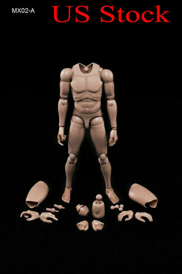 US 12” MX02-A Europe Skin Male Action Figure Body For 1/6 Head Sculpt Models