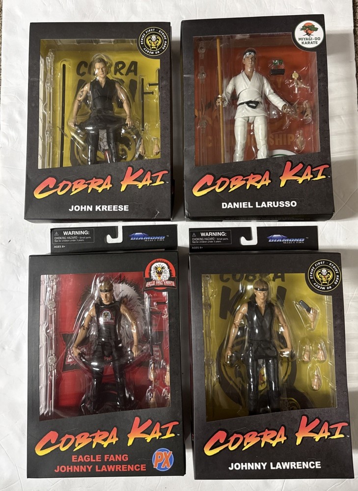 Cobra Kai 2021 Diamond Select Lot Of 4 Johnny Lawrence Daniel Larusso Kreese 7”