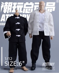 1/12 Chinese Kung Fu Monk Fighting Suit Clothes For 6″ Male Action Figure Body