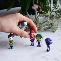 Teen Titans Go Deluxe Six Pack 6 Mini Figure set. New Free Ship Mint In Box Anim