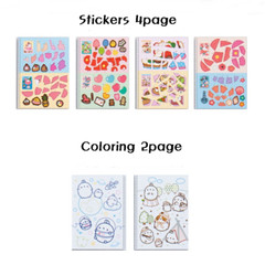 Authentic Molang piu piu Coloring Stickers Art Book 1+1 Bunny For Kid And Adult