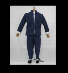 1/6 Long Sleeves Kung Fu Suit Set NAVY Color for 12” Action Figure hot toys