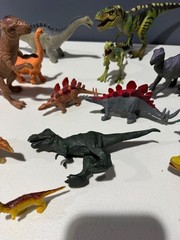Vintage Dinosaur Toys Lot of 16 Mixed Rubber and Plastic Dino Figures