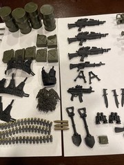 Lot Of Over 120 Accessories Guns Weapons Black Sizes Varies Small Pieces