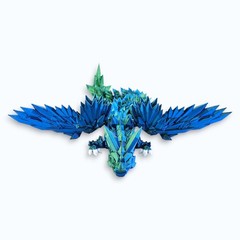 Qty 4 Articulated Crystal Dragon Toys 11.25″ 3D Printed Dragon Fidget Desk Pets