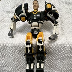 Robot Character Action Figure Toy, Plastic Material, Black Yellow White Gray