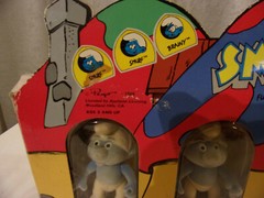 Smurf Fully Jointed Flocked Vinyl Figures 1988 Brainy Cartoon Peyo