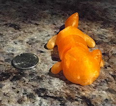 Articulated 3D Printed Cat Fidget Toy Orange Crystal PLA Flexible Desk Pet Gift