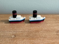 Rudolph Island Of Misfit Toys Lot of 2 Misfit Tug Boat Figures Toy Boat Tugboat
