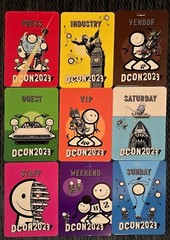 DesignerCon 2023 Set Of 9 Badges By The London Police DCON
