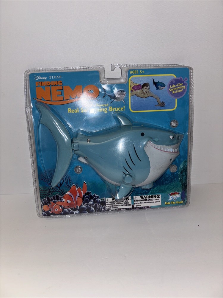 Disney Pixar Finding Nemo Bruce Shark Real Swimming 8″ Long Back Flipper Propels
