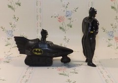 Vintage 1989 Applause Batman Figure DC Comics Superhero Toy 3.5” & 1991 In Car