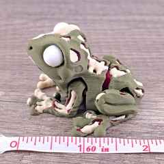 Zombie Frog 3D Printed Articulated Flexi Fidget Toy Mini Desk Pet Halloween