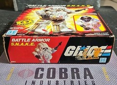 GI JOE ~ 1983 SNAKE BATTLE ARMOR ~ S.N.A.K.E. ~ 100% COMPLETE & WHITE BLUEPRINT