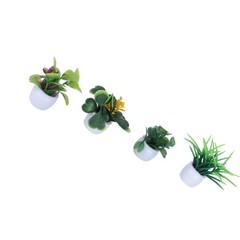 4 Pcs Mini Simulation Pot Plants Set Artificial Potted Plants Set with