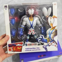 Earthworm Jim Action Figure Collection Game Peripherals Worm Body Jim Heads.
