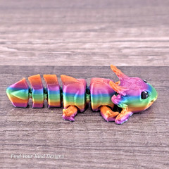 Mini Axolotl 3D Printed Articulated Flexi Fidget Desk Pet Toy 2.5 Inch