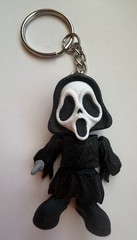 Ghostface Flexi Keychain Toy 3D Printed Articulated Halloween Figure 2.2″ Tall