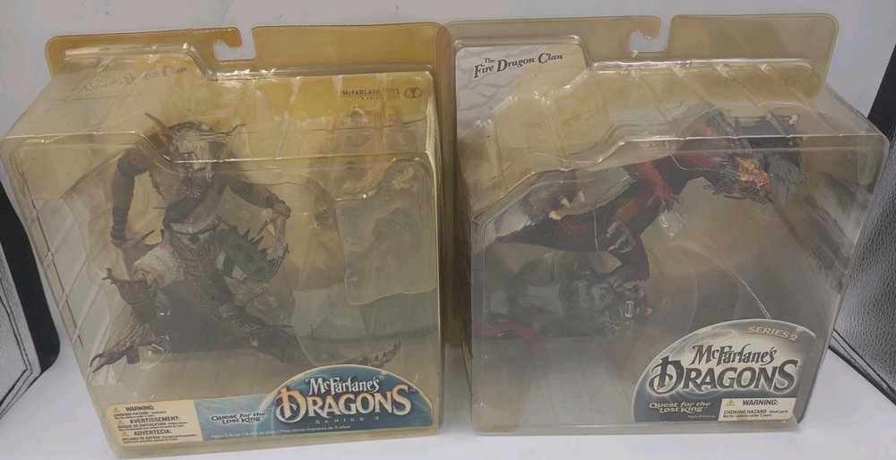 McFarlane Dragons Lot x2 Komodo Dragon Clan Action Figure Toy 2006 New Sealed