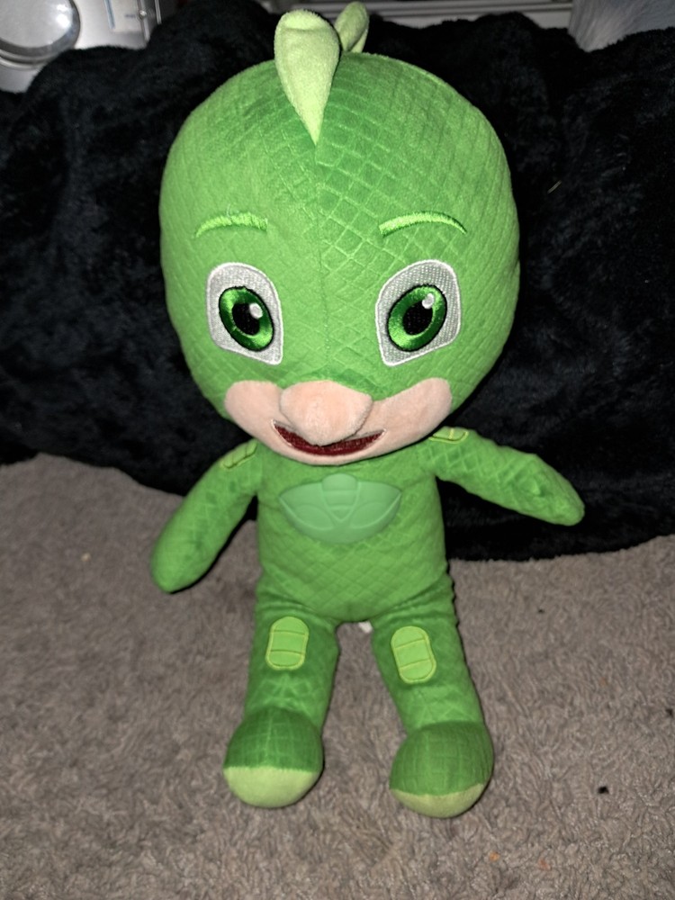 PJ Masks Plush Stuffed Gekko Sings Talks Lights Up 14″ Toy Green Disney Junior