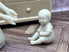 1:24 1950 Dollhouse Mom and Toddler Baby Child Inspired by Marx