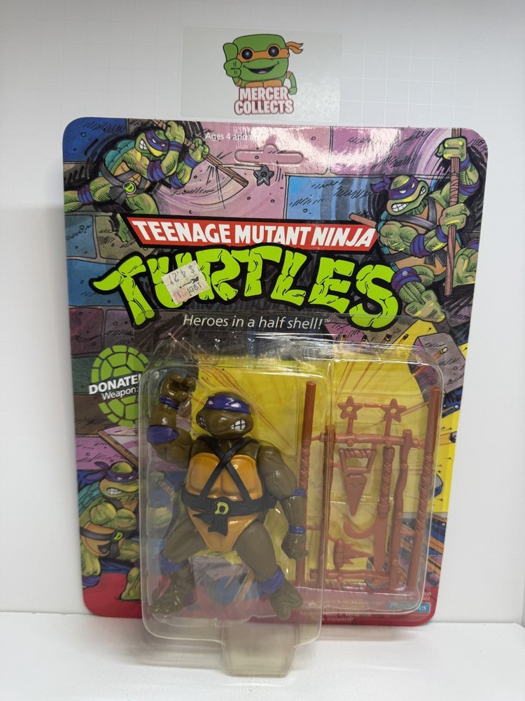 TMNT Ninja Turtles Donatello 1988 10 back 10 card Playmates Action Figure