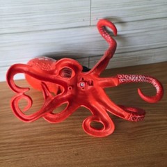 Chap Mei Red Octopus Toy Figure Sea Creature Tentacles Plastic M2