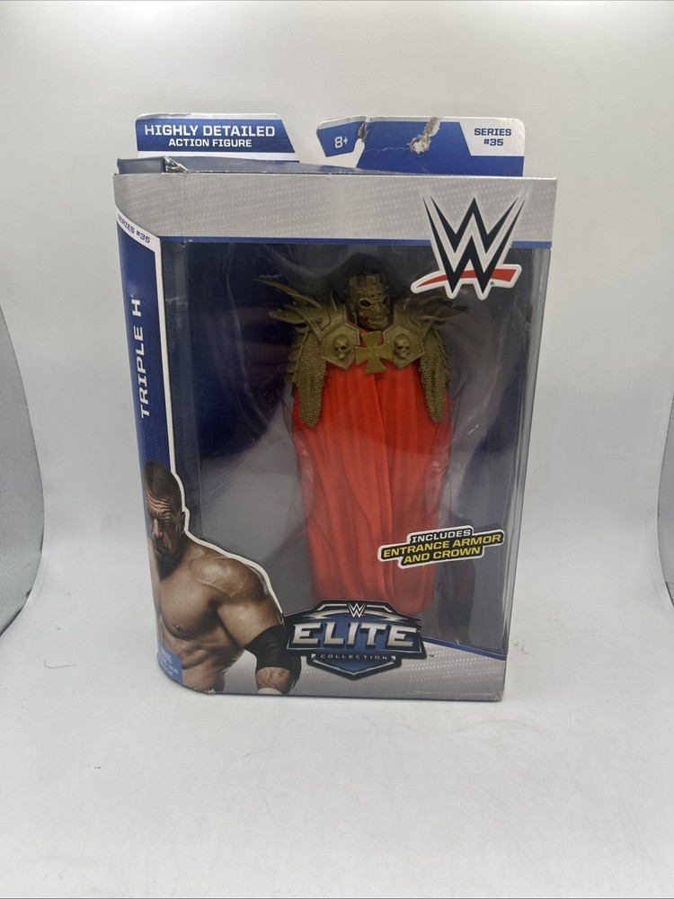 Mattel WWE Elite Series 35 Triple H Entrance Armor Crown Wrestlemania RARE MISB