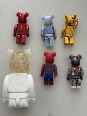 BE@RBRICK Bearbrick Figure Lot of 6 Spider-Man Iron Man Lucky Cat Anna Sui