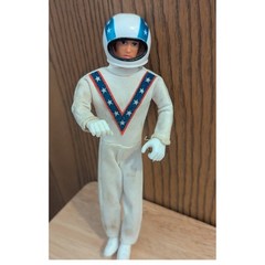 VTG 1972 Ideal Evel Knievel Stunt Cycle Doll Figure W/ Helmet & Suit 7″ Collect