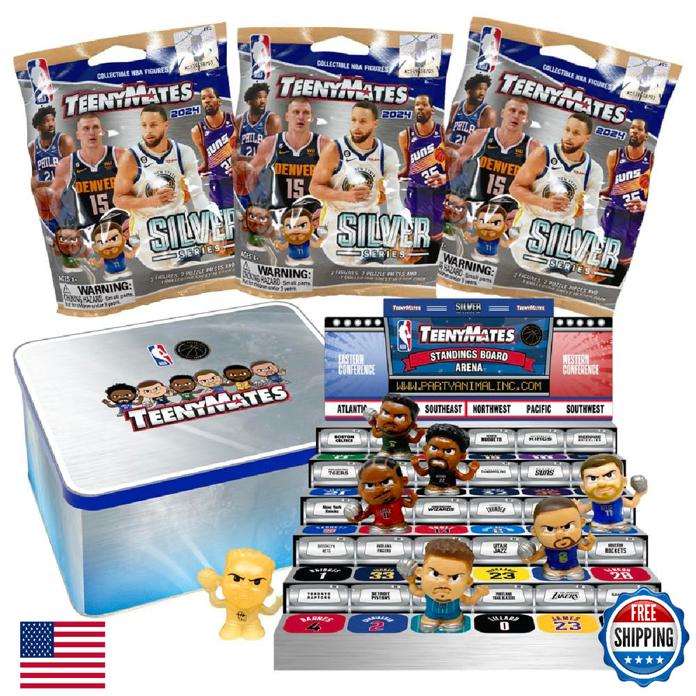 TeenyMates NBA Collector Tin Series 9 – 2 Random Player Figures & Puzzle Pieces