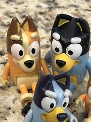 Bluey Family Figure 4-Pack, with Mum Dad Bingo Bluey, Ages 3+, Toddler Toys Kids