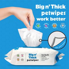 Petkin Petwipes Big ‘n Thick Wipes for Dogs/Cats Cleans Face, Ears, Body & Eyes