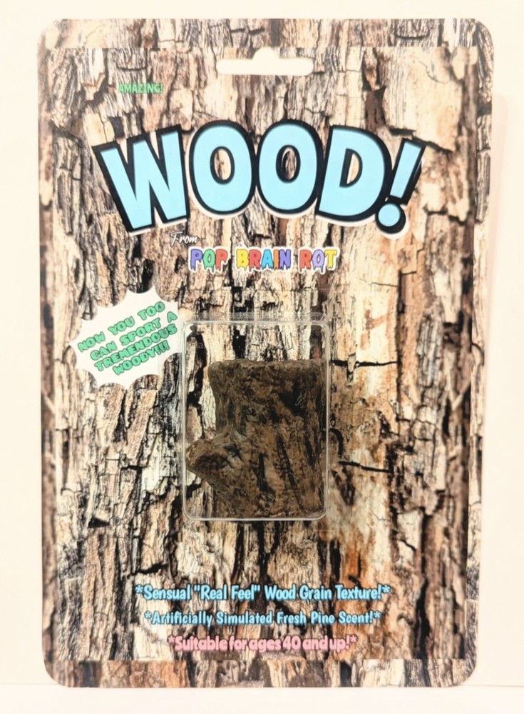 WOOD! – Ren & Stimpy Log – POP BRAIN ROT – Novelty Art Toy – Limited