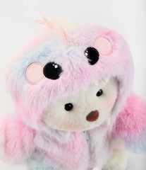 Handmade 12inch Fully Jointed Pink Rainbow Dinosaur Teddy Bear
