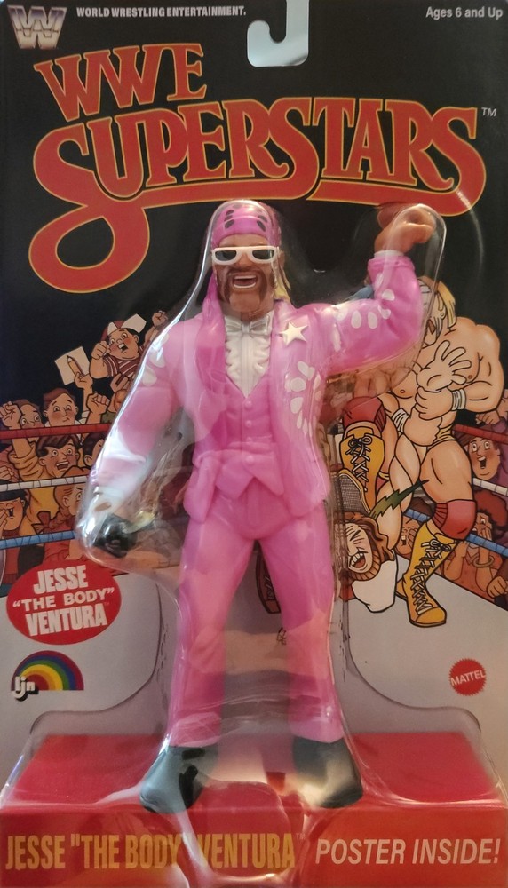 LJN WWE Jesse Body Ventura Black Card MOC Target Exclusive Mattel