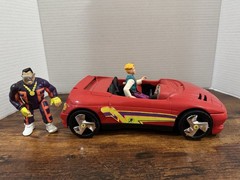 RARE 1991 Hasbro James Bond JR. Sports Car + 2 Action Figures Lot Vintage Toys