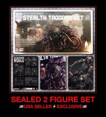 EXCLSV* Acid Rain 1/18 3.75” STEALTH TROOPER MOTORCYCLE gi joe Action Figure SET
