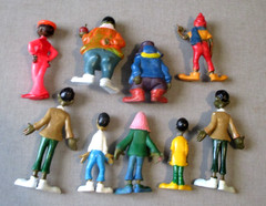 VINTAGE FAT ALBERT & JUNKYARD GANG COSBY KIDS TV SHOW TOY 8 FIGURE PLAY SET + 1