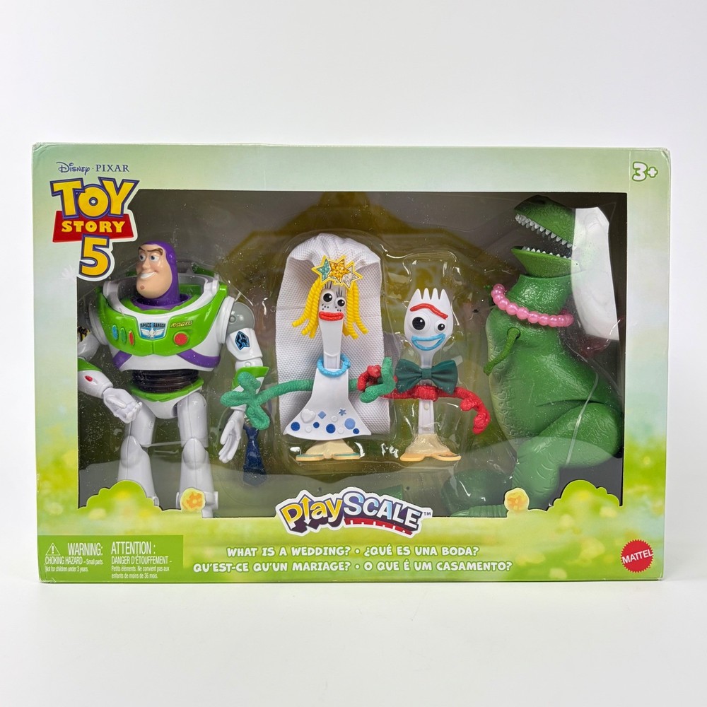 Disney Pixar Toy Story 5 PlayScale Wedding Set Buzz Forky Knifey Rex Mattel New