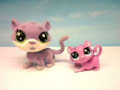 LITTLEST PET SHOP #1-169 1-170 LIZZIE & BABY LOLLY SNOWSPOTS SNOW LEOPARD