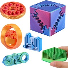 Multicolor 3D Printed Transforming Toys – 6-Piece Desktop Set for Kids & Adults