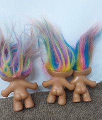 Vintage Russ Troll Doll with Rainbow Hair lot (3) 3” Collectible Figures